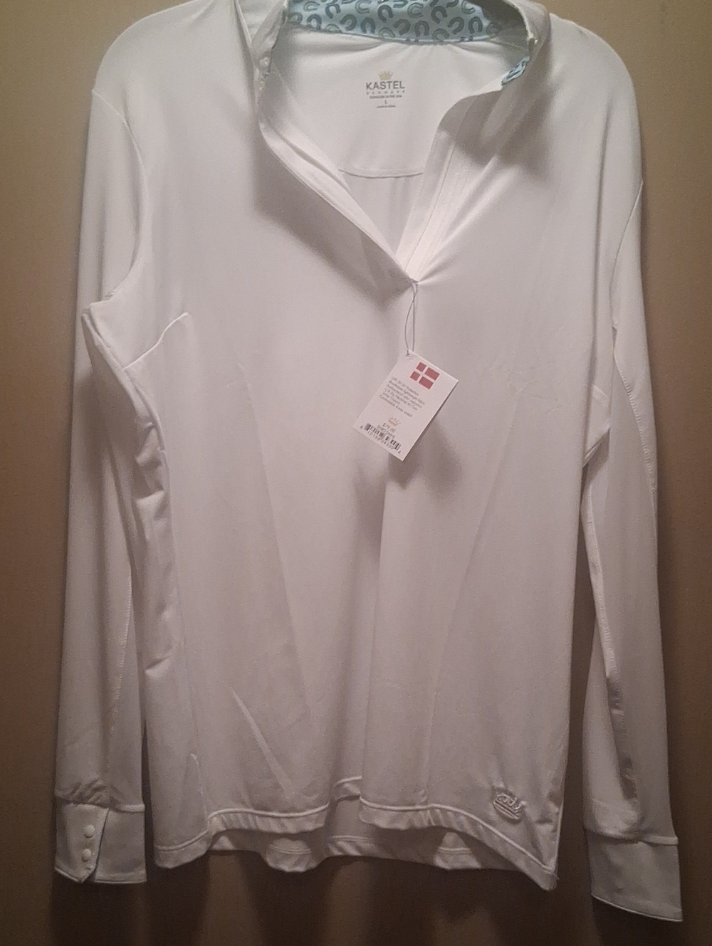 Kastel Denmark Women's White Long-Sleeve Polo Top L